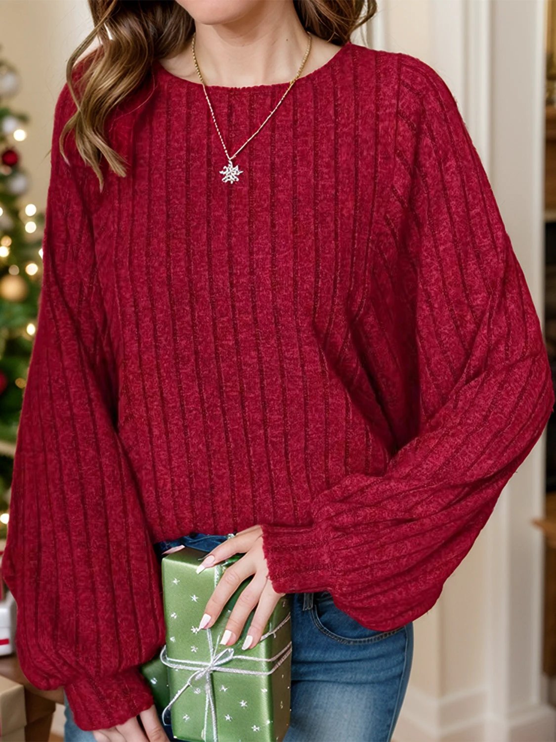 Plus Size Round Neck Batwing Sleeve T-Shirt by Lady Ros
