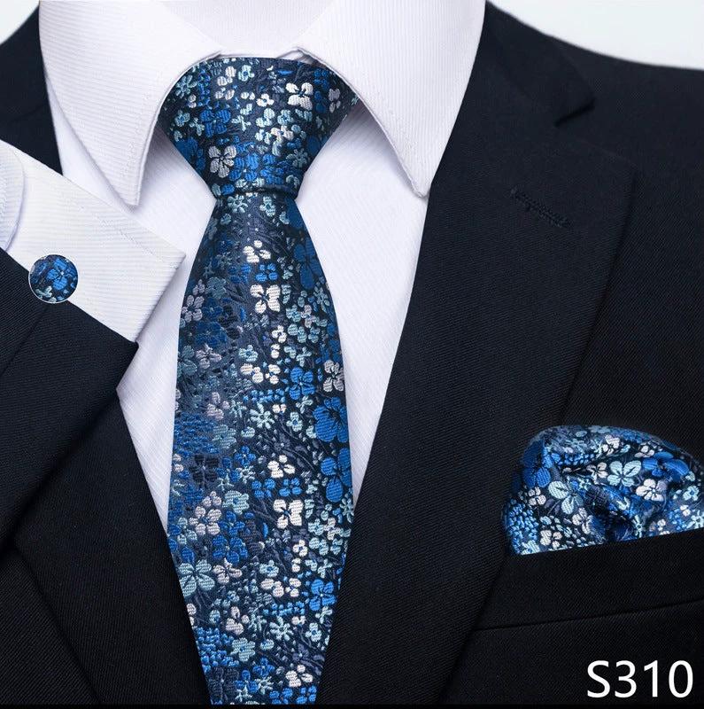 Men's Creative All-match Business Formal Wear Tie Scarf Cufflink Set by GJG Denim