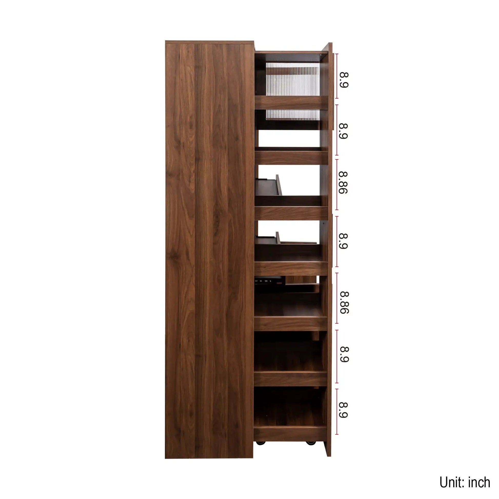 Kitchen Pantry Cabinet With Multi-functional Pull-out Multi-tier Storage Shelf,Farmhouse Storage Cabinet With 4 Doors,Pantry Organizers For Kitchen,Dining Room by GJG Denim