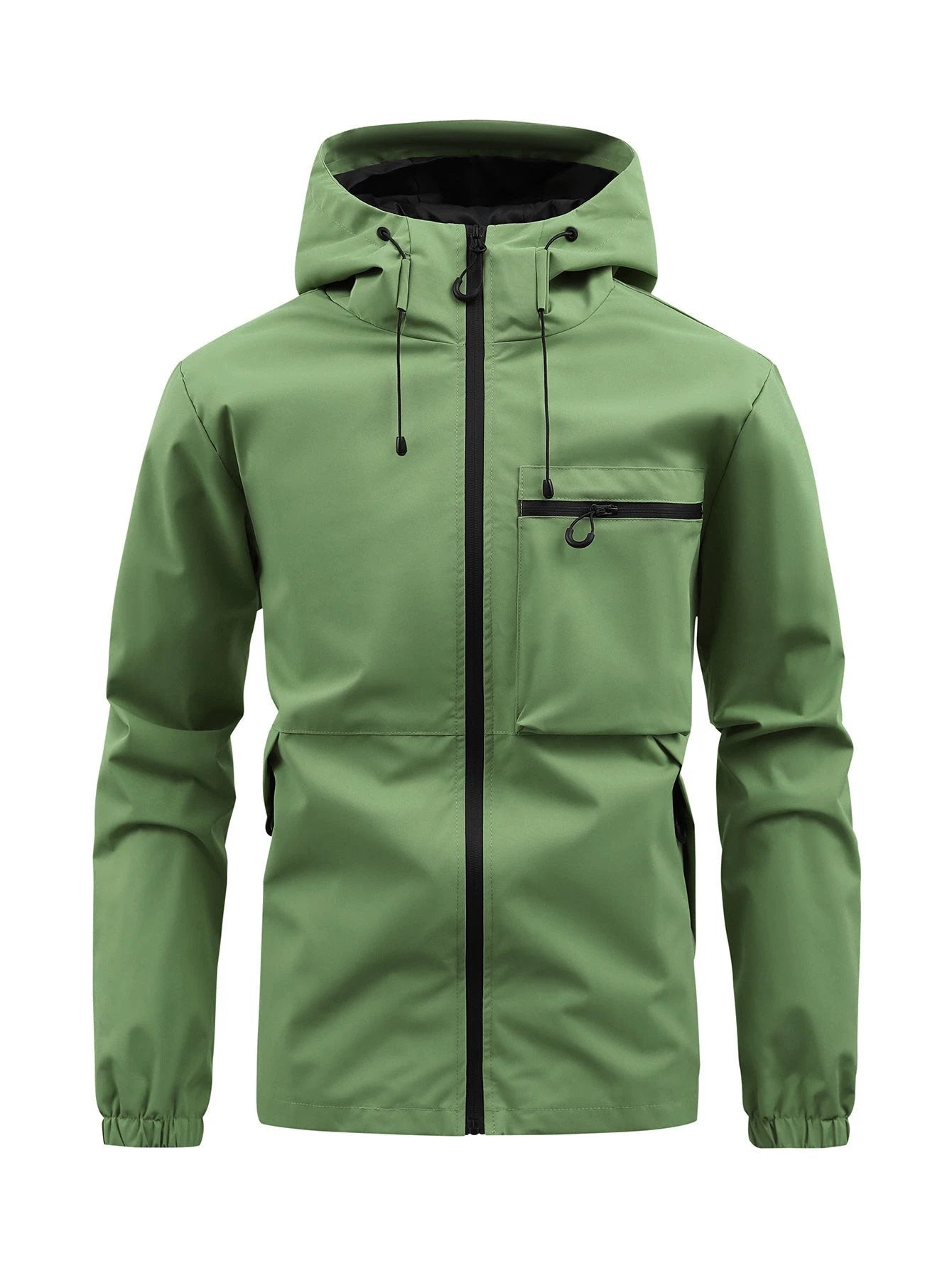 Men's Fashion Casual Hooded Solid Color Multi-pocket Work Pants Outdoor Coat by GJG Denim