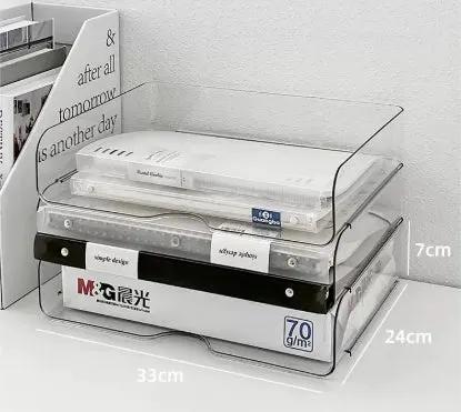Desktop Storage Box Transparent Acrylic Desk Storage Rack by GJG Denim
