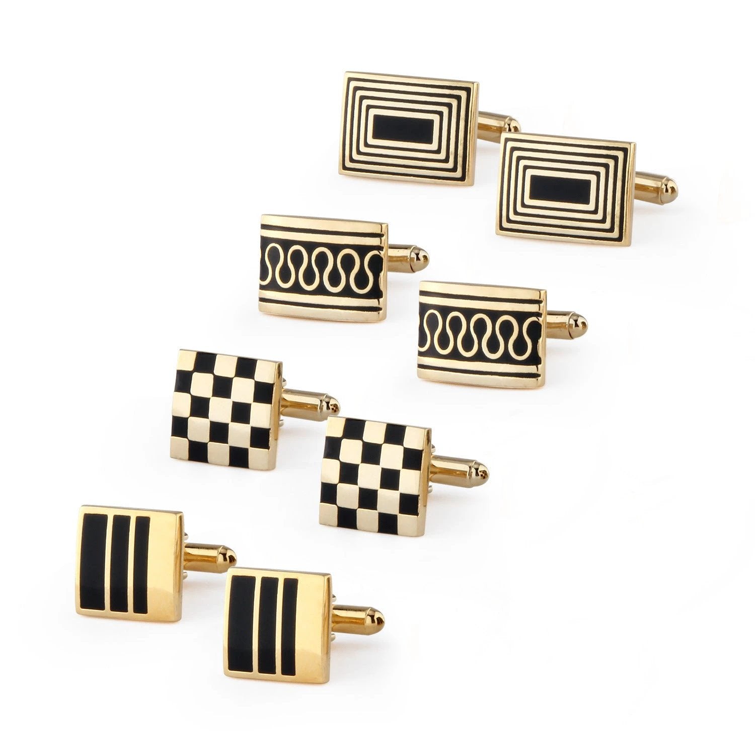 Enamel Gold Plated Copper Cufflinks For Men by GJG Denim