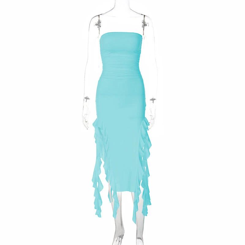Personalized Chest Wrap Irregular Dress by GJG Denim