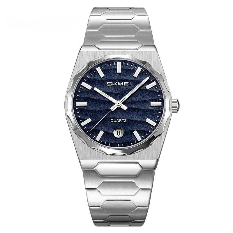 Men's Watch With A Steel Band Calendar Function by GJG Denim