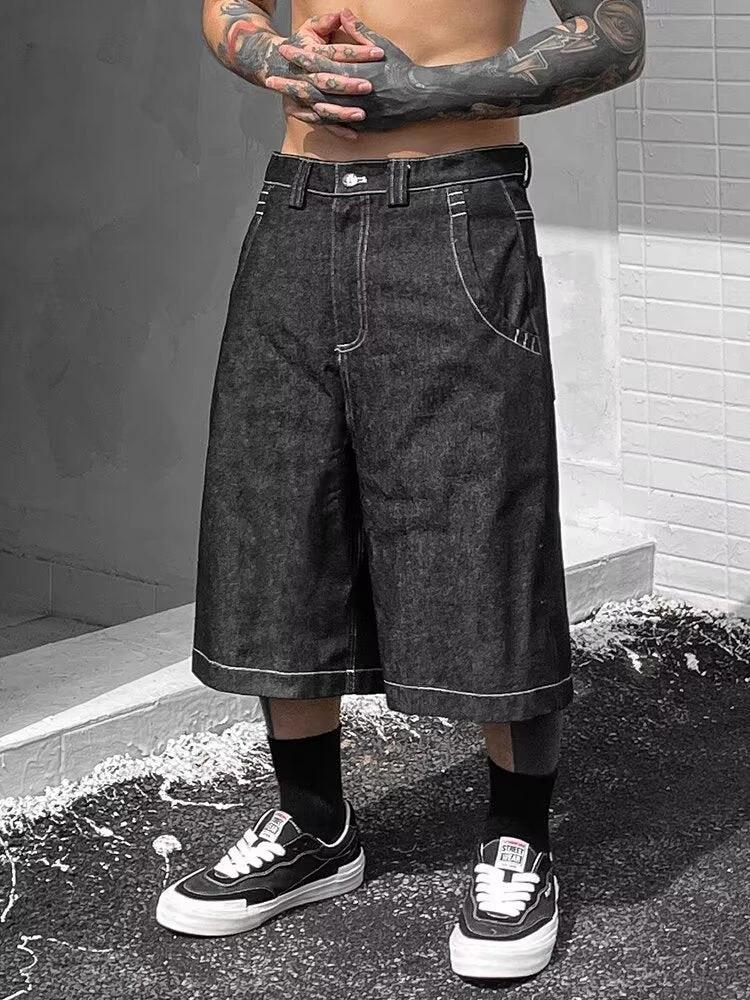 Mens Loose-Fit Denim Shorts by GJG Denim