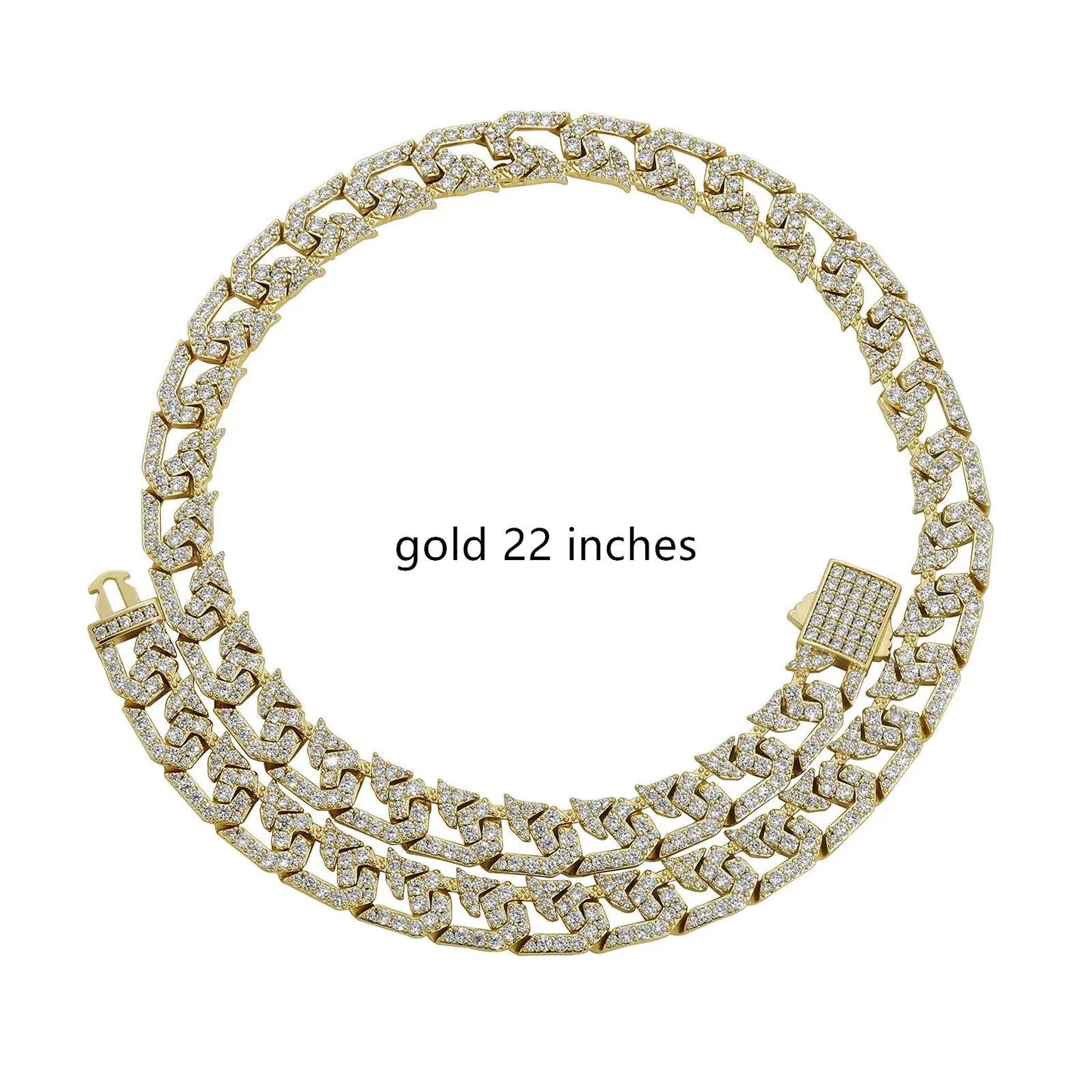 10mm Full Diamond-like Cuban Link Chain Necklace For Men by GJG Denim