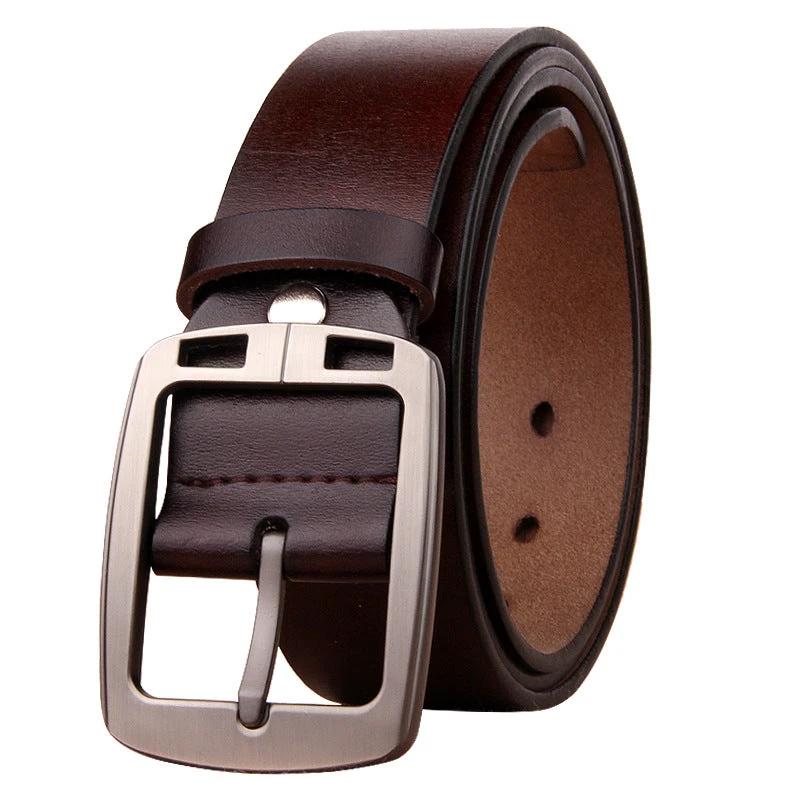 Men's Antique Pin Buckle Cowhide Belt by GJG Denim