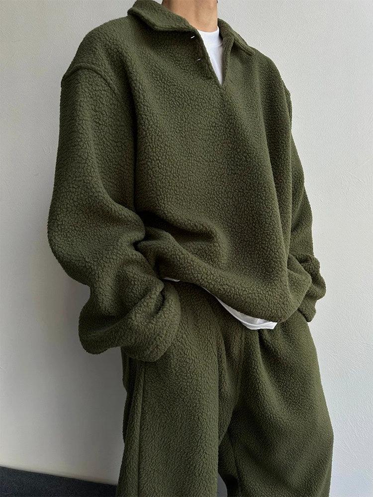 Men's Plush Army Green Set by GJG Denim
