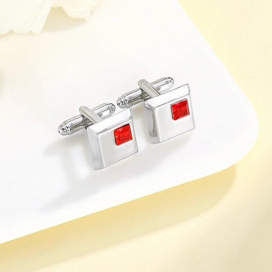 Alloy Spot Drill Fashion Men's Square Cufflinks by GJG Denim