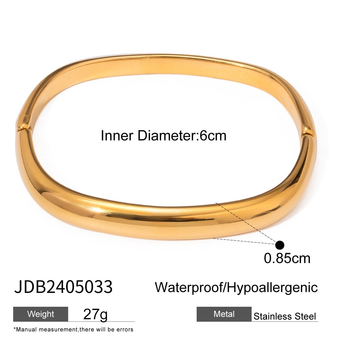 Simple Irregular Titanium Steel Bracelet For Women by GJG Denim