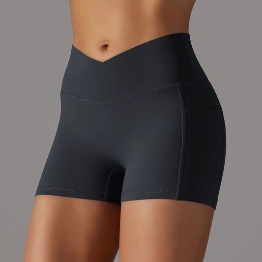 Yoga Shorts With Phone Pocket Design Fitness Sports Pants For Women Clothing by GJG Denim