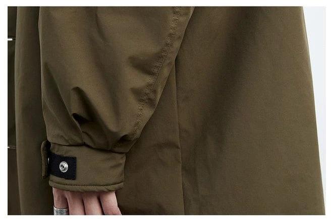Men's Hooded Mid-length Trench Coat by GJG Denim