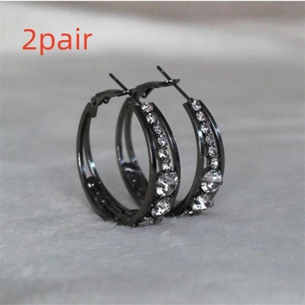 European And American Air Drill Mosaic Women's Earrings by GJG Denim