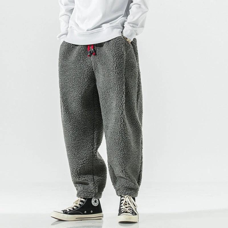 Men's Lamb Wool Warm Harem Sweatpants by GJG Denim
