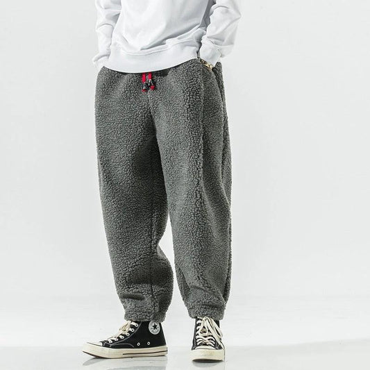Men's Lamb Wool Warm Harem Sweatpants by GJG Denim