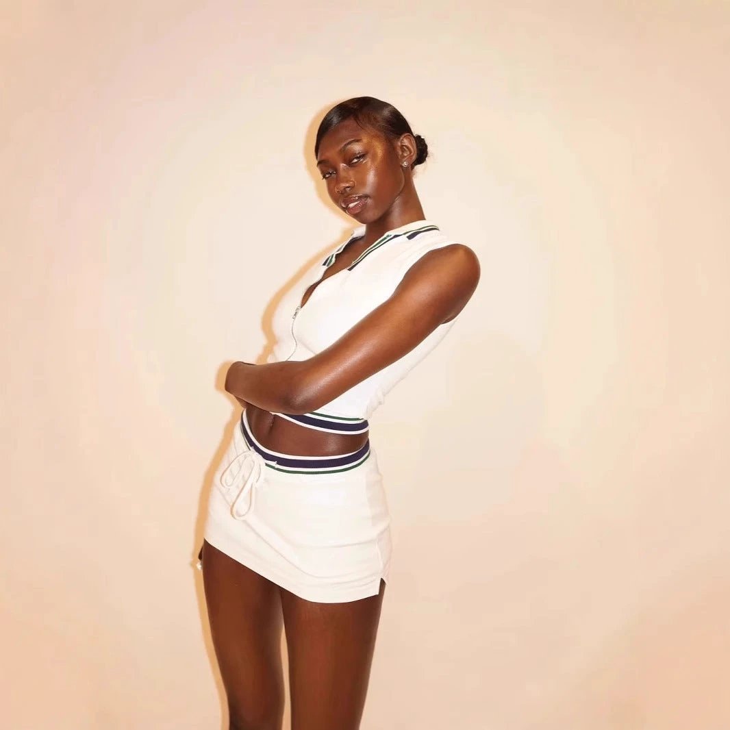 Women's Sporty Casual Shirt With A Collar Paired With A Skirt Or Pants by GJG Denim