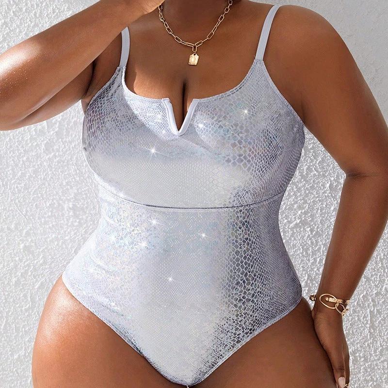 Women's Plus Size Triangle Beach Swimsuit Plus-sized by GJG Denim