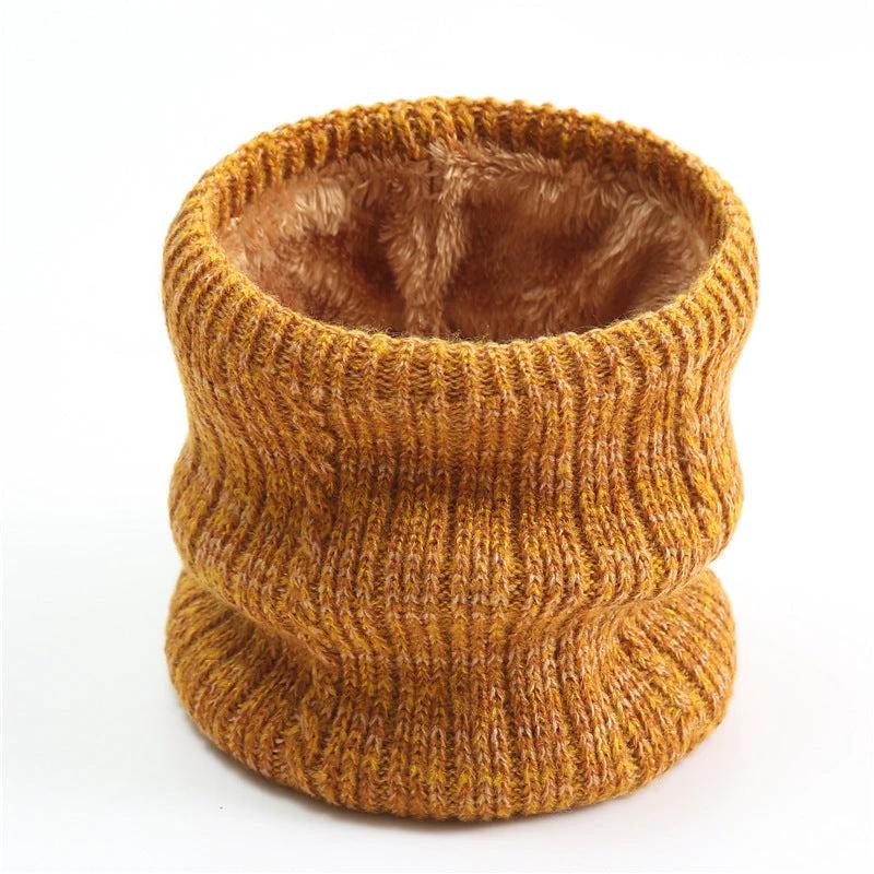Men's Twist Wide Striped Fleece-lined Knitted Scarf by GJG Denim