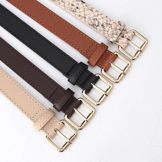 Women's Simple Pu Korean Style All-matching Trendy Fashion Belt by GJG Denim