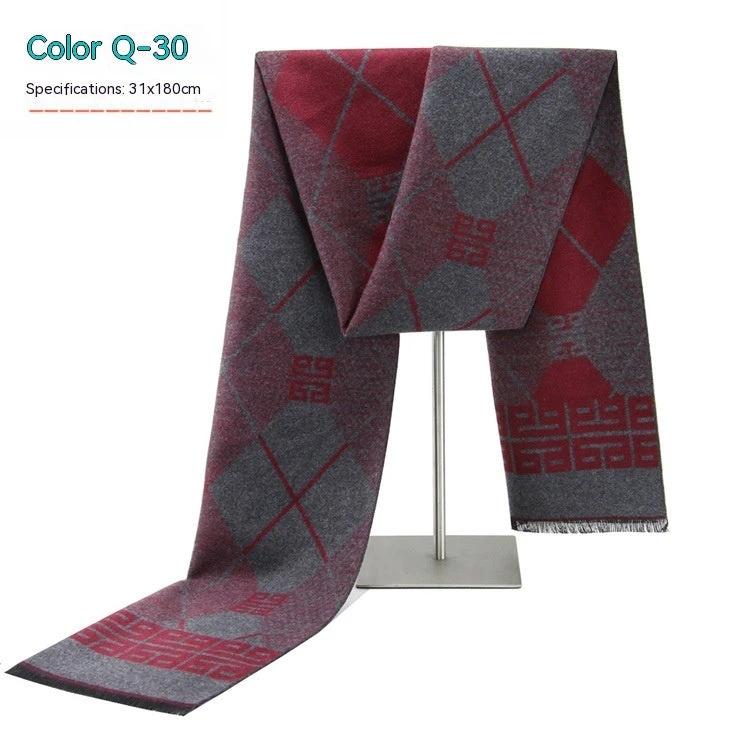 Men's Striped Winter Warm Artificial Cashmere Scarf For Men by GJG Denim
