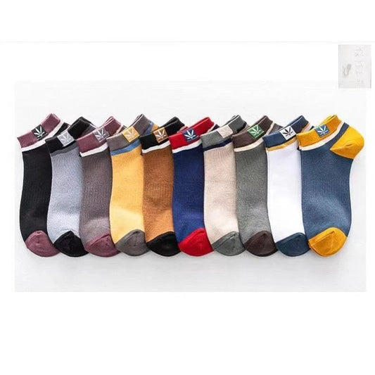 Short Color Matching Ankle Athletic Socks For Men (pack of 10) by GJG Denim
