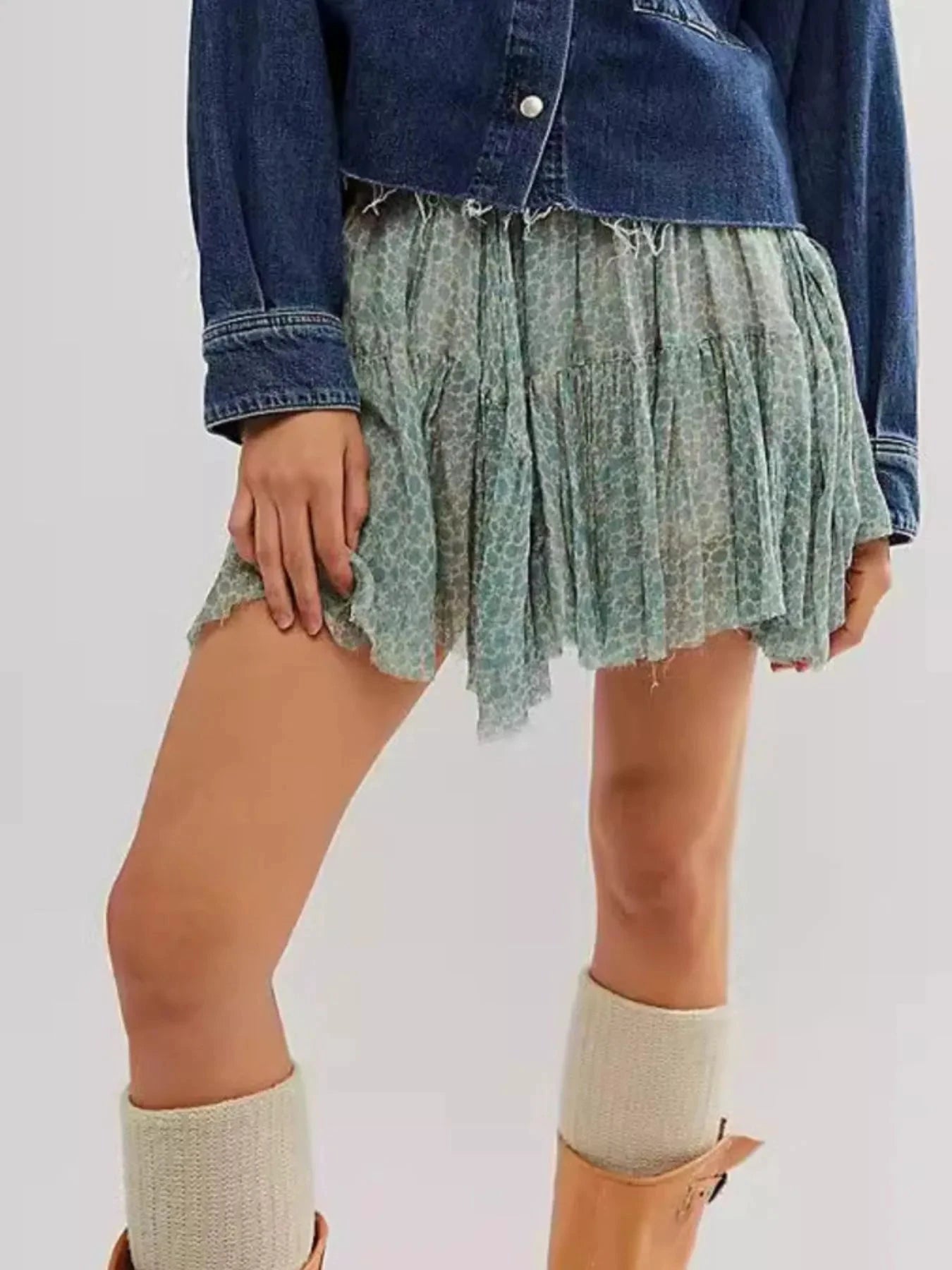 Floral Print Mini Skirt by Lady Ros