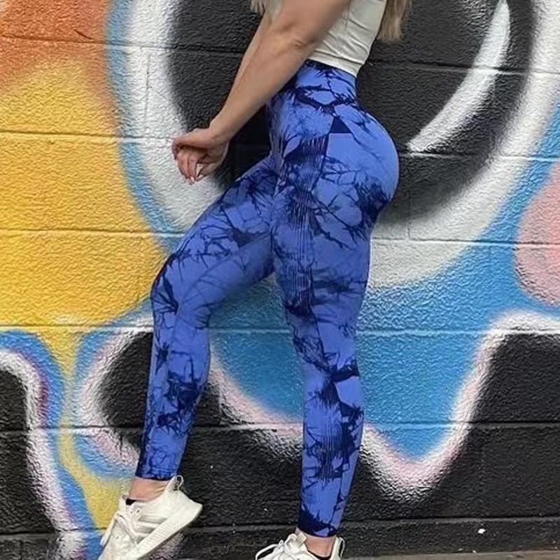 Tie Dye Leggings Women Fitness Yoga Pants Seamless Push Up Workout Tights Gym Sports Legging by GJG Denim