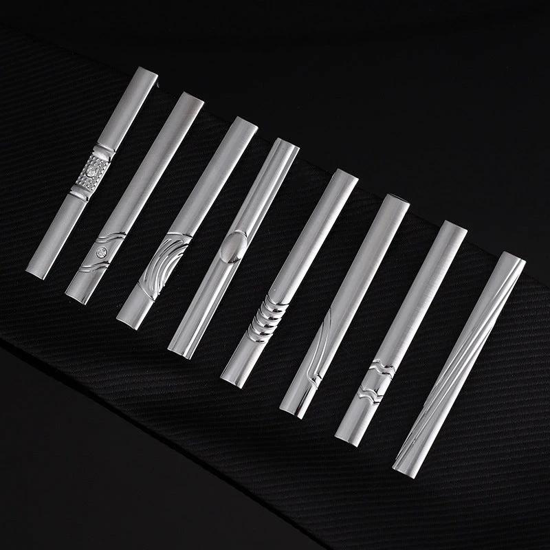 Men's Business Silver Simple Fashion Short Tie Clip by GJG Denim