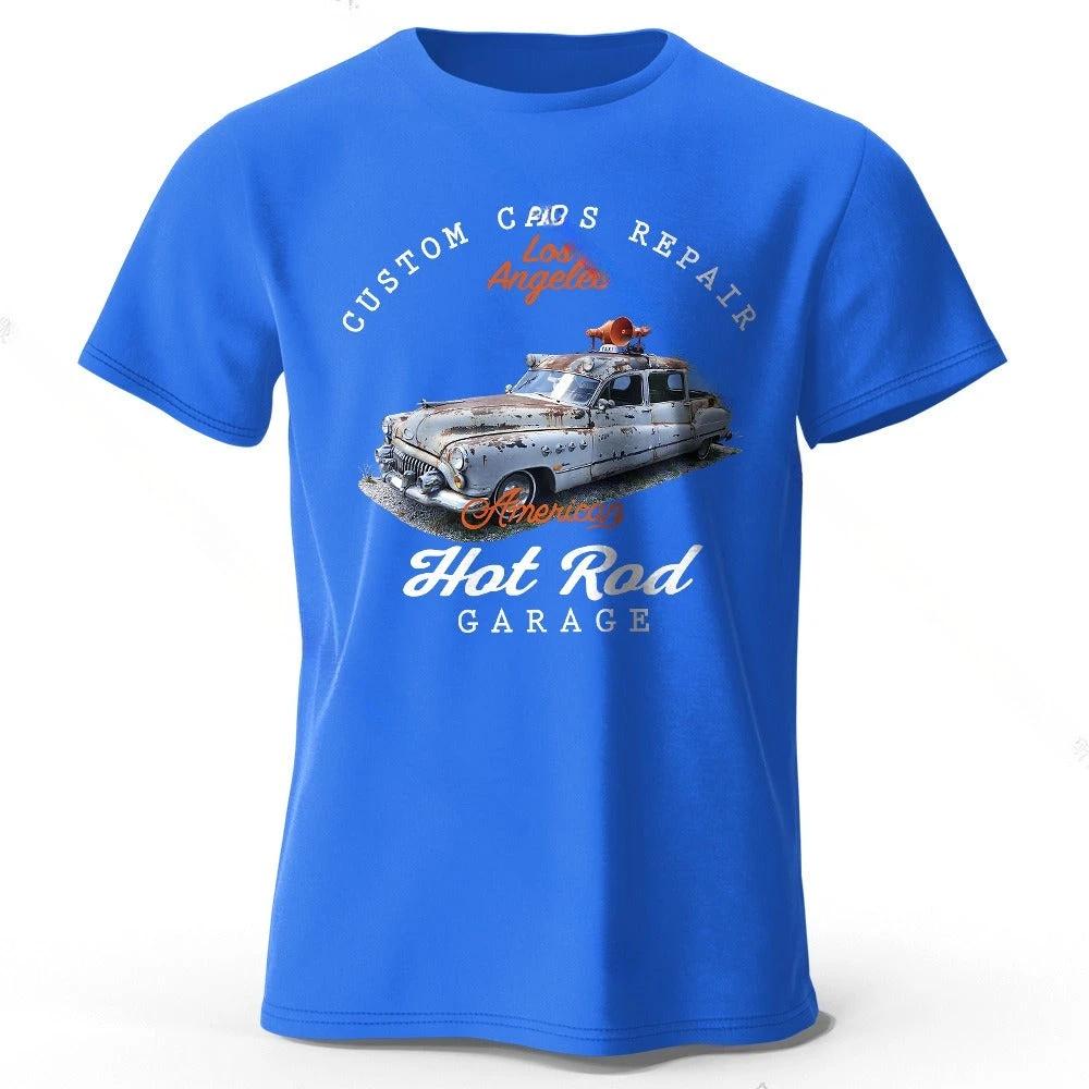 Car Club Patch Print Men's T-shirt by GJG Denim