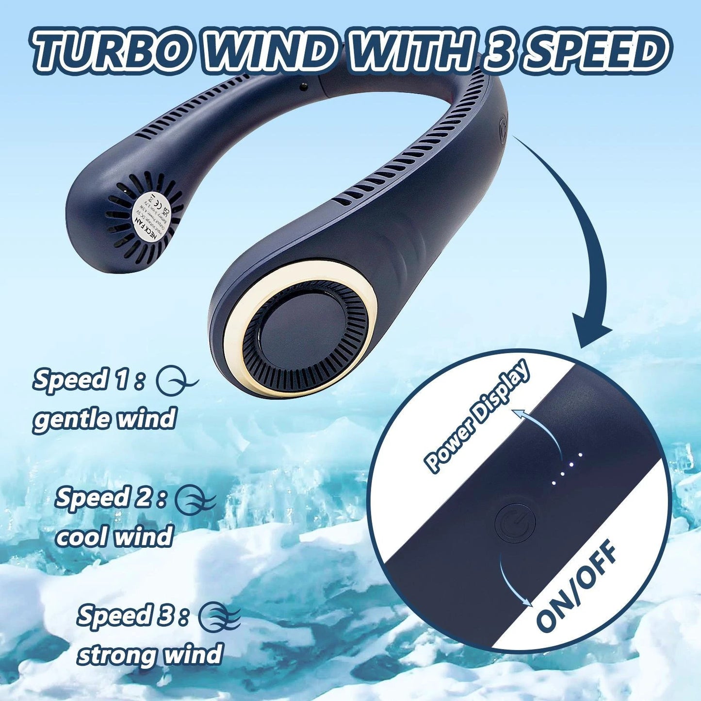 Turbo Neck-hanging Fan - An Ideal Choice For Summer Outdoors - A Must-have For Hiking, Running And Cycling. by GJG Denim