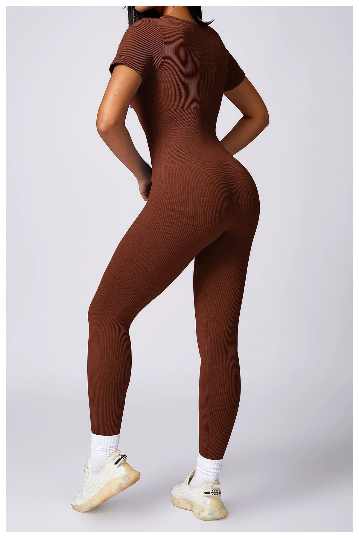 Seamless One-piece Short-sleeved Jumpsuit by GJG Denim