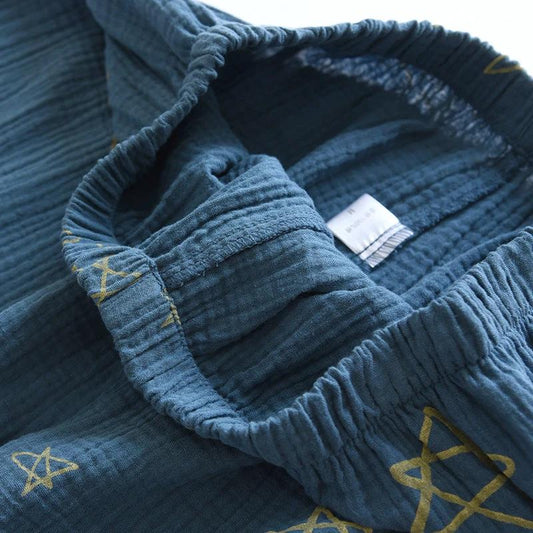 Men's Cotton Crepe Double-layer Gauze Pajamas by GJG Denim