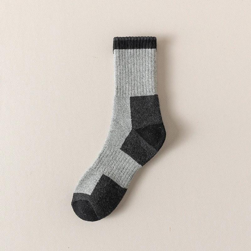 Men's Wool Fleece Lined Padded Warm Terry-loop Socks by GJG Denim