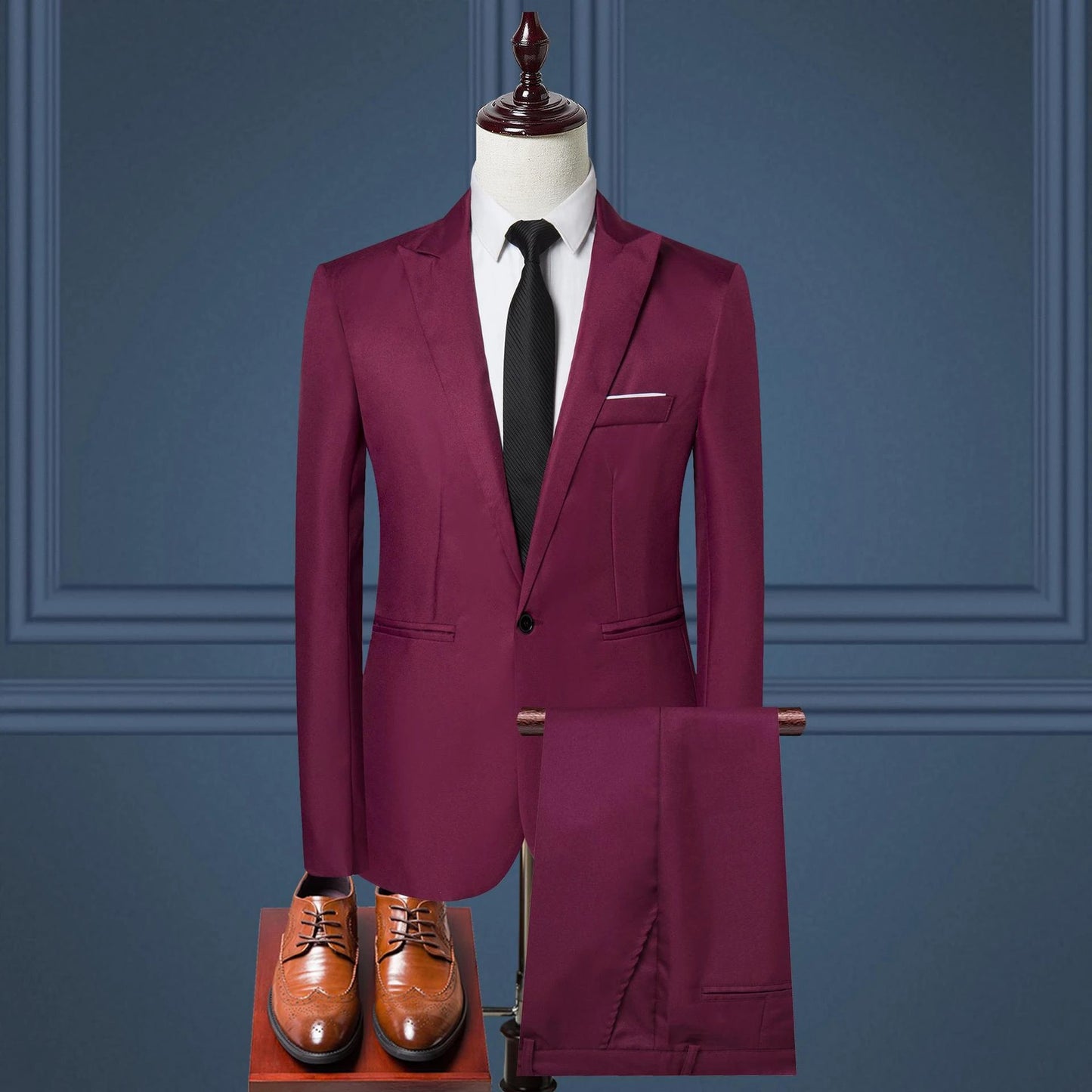 Solid Color Two-piece Leisure Suit For Men by GJG Denim