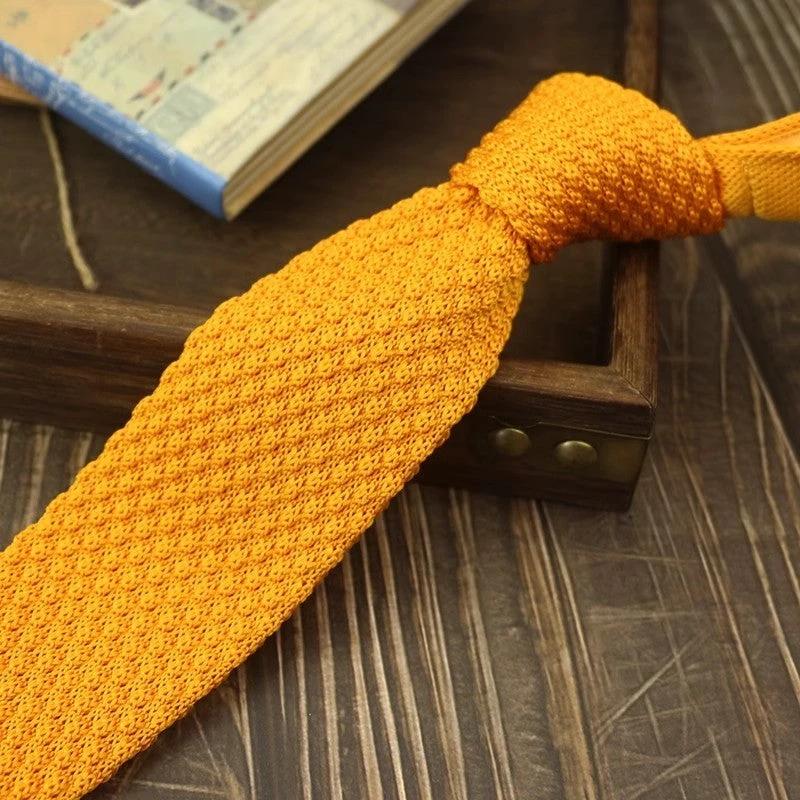Narrow Woolen Knitted Tie For Men by GJG Denim