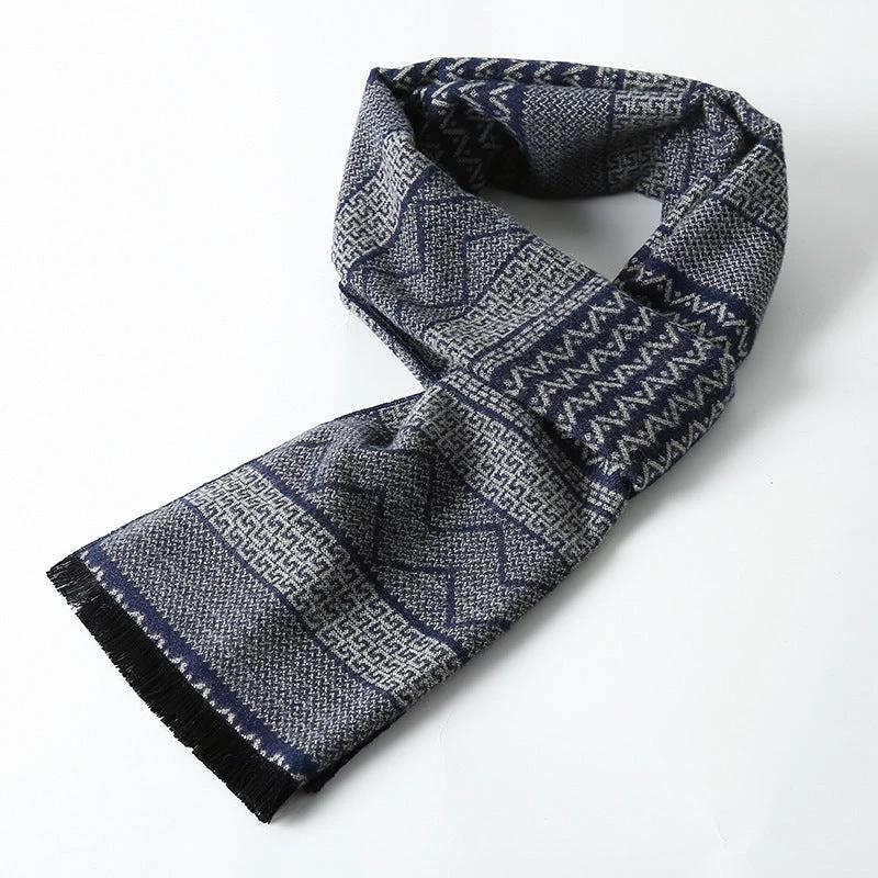 Simple Plaid Warm Keeping Artificial Cashmere Scarf by GJG Denim