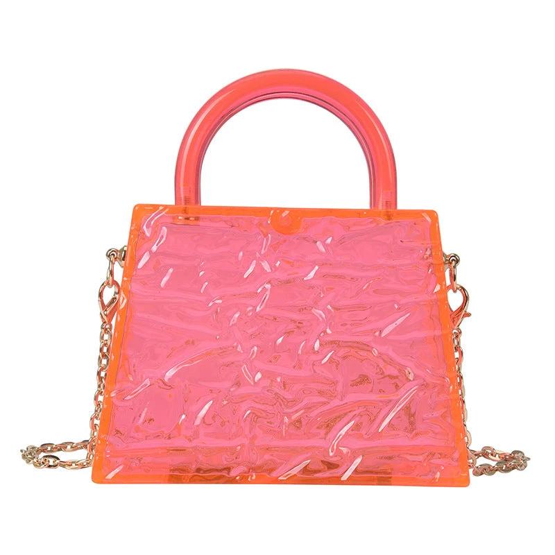 Super Mini Transparent Chain Small hand Bag Lipstick Bag Headphone Bag Women by GJG Denim