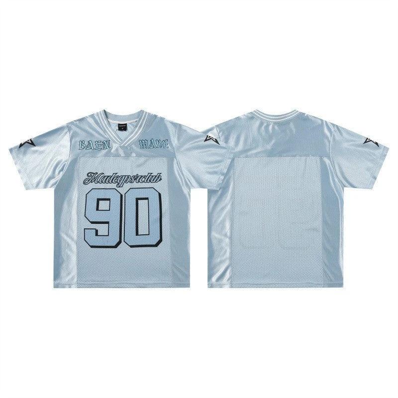 Printed Short-sleeved T-shirt Men's Summer Sports Silky Breathable Casual Top by GJG Denim