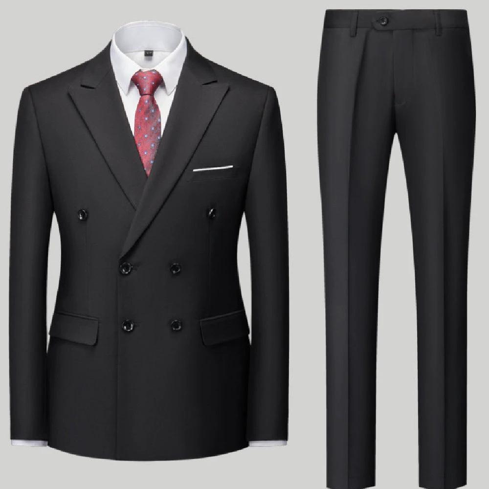 Men's Fashion Casual Solid Color Two-piece Set by GJG Denim