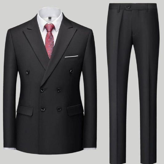 Men's Fashion Casual Solid Color Two-piece Set by GJG Denim