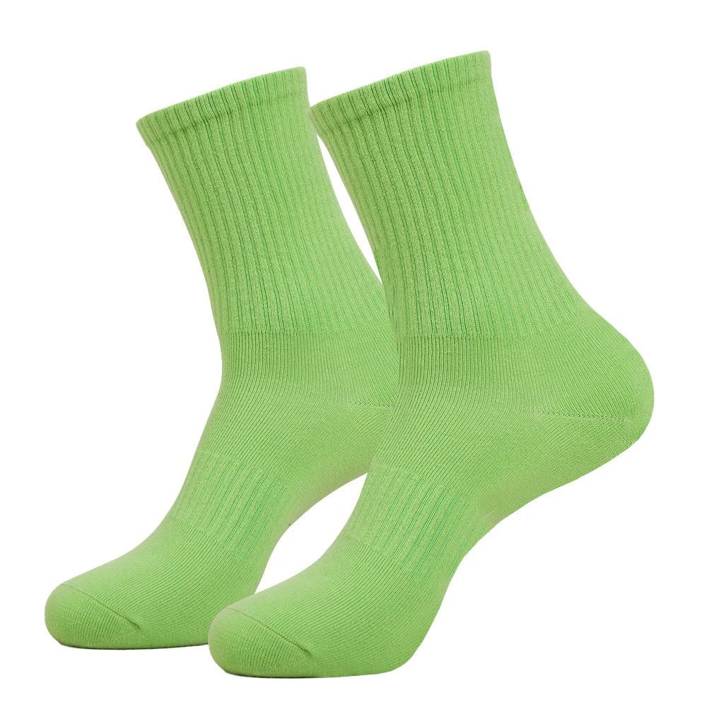 Men's Mid-calf Combed Cotton Athletic Sweat-absorbent Breathable High-pass Non-stuffy Socks by GJG Denim