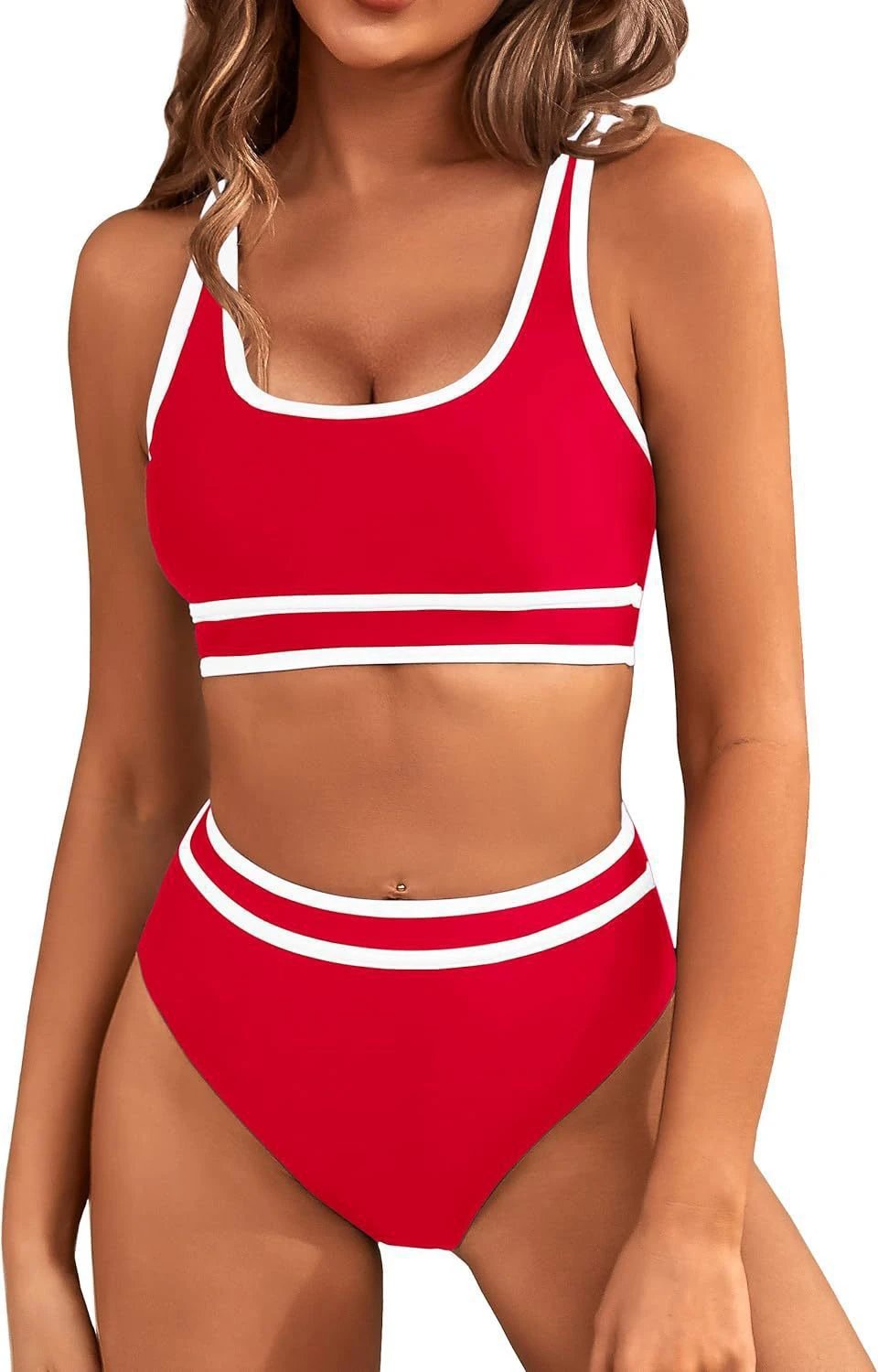 Bikini Tight-fitting Solid Color Swimsuit For Women by GJG Denim