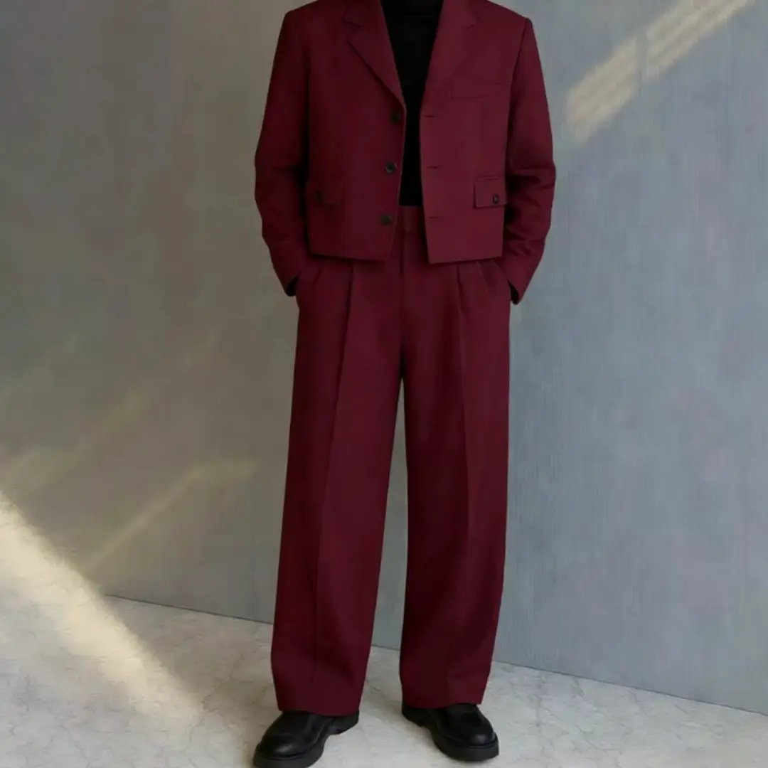 Luxury Single-Breasted Short Men's Suit by GJG Denim