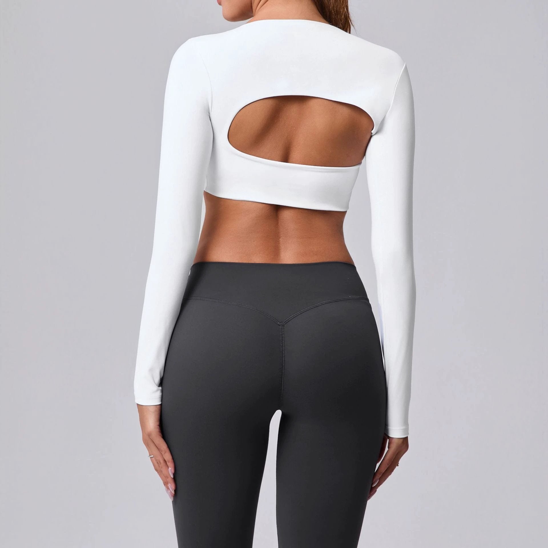 Autumn Sand Brushed Shawl Long Sleeve Yoga Wear by GJG Denim