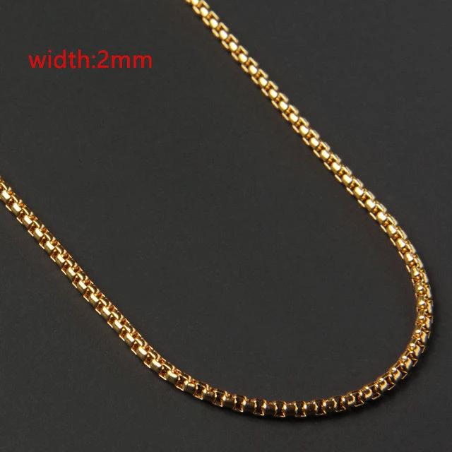 Men's Steel Figaro Cuban Chain Necklace by GJG Denim