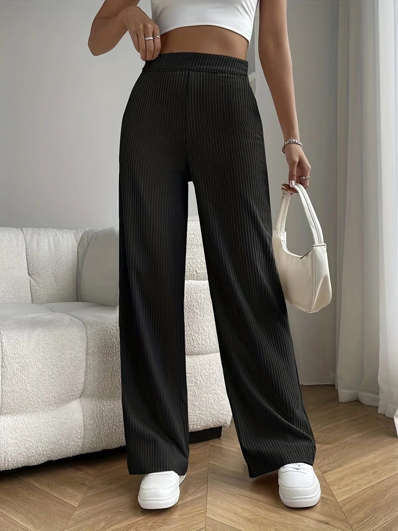 High Waist Loose Straight Wide Leg Pants by GJG Denim