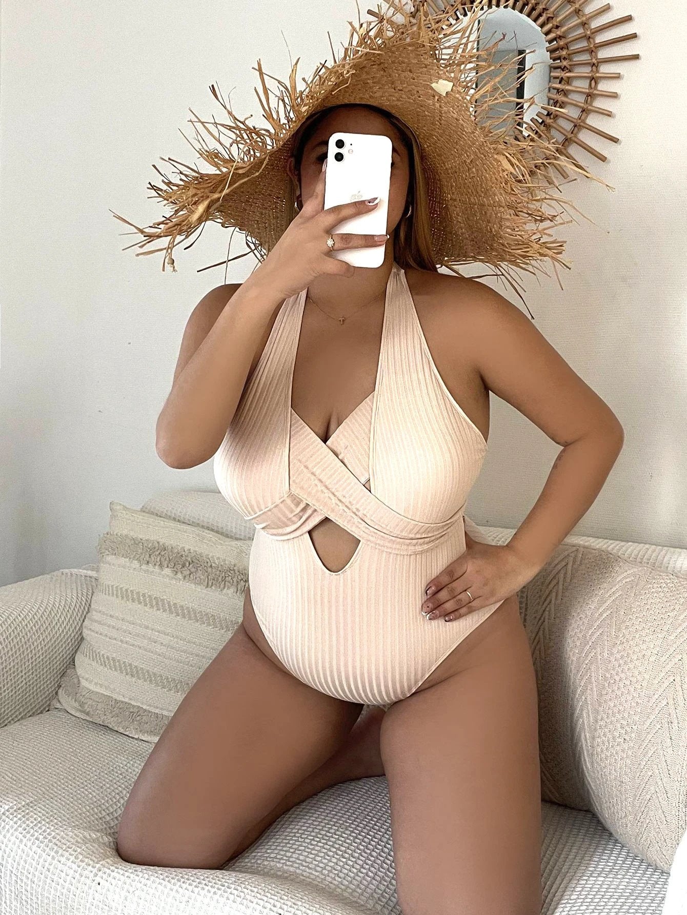 Women's Fashion Plus Size One Piece Swimwear by GJG Denim