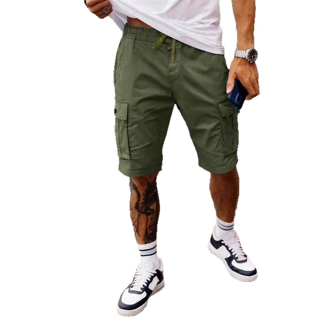 Workwear Shorts Men's New Summer American Straight Cropped Casual Shorts by GJG Denim