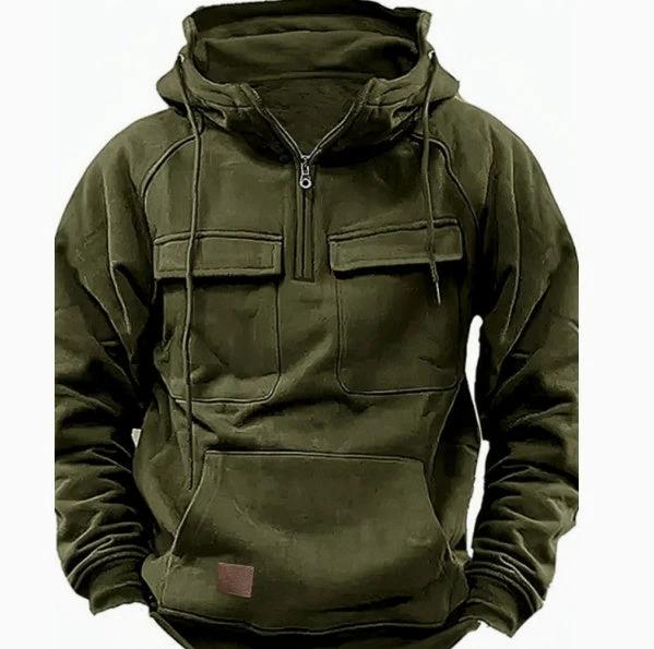 Men's Zip-up Hoodies Sweatshirt With Drawstring And Pocket Design Fashion Casual Sports Sweatshirt by GJG Denim