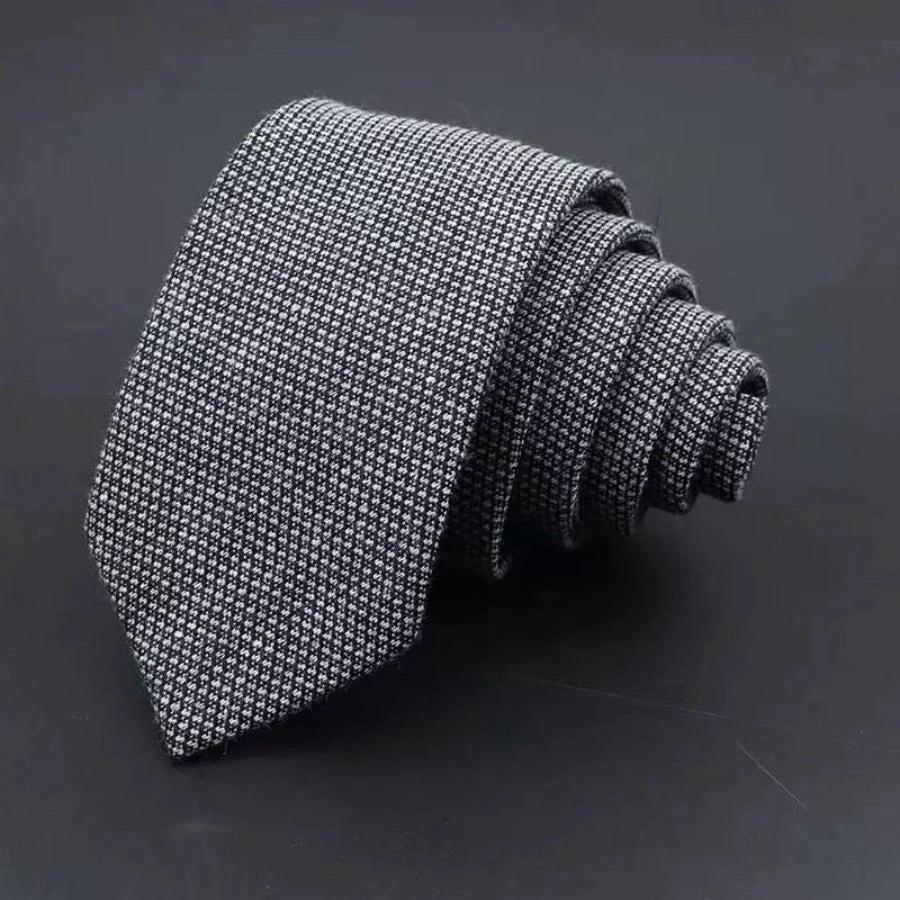 Men's Thickened Sanded Fabric Striped Solid Color Cotton Tie by GJG Denim
